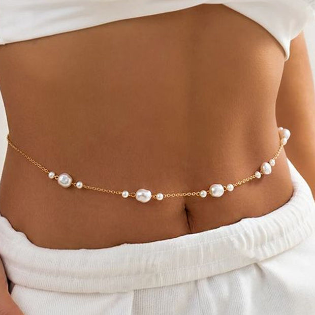 Chaine de taille fine en perles - Aria Chevillère Bijoux