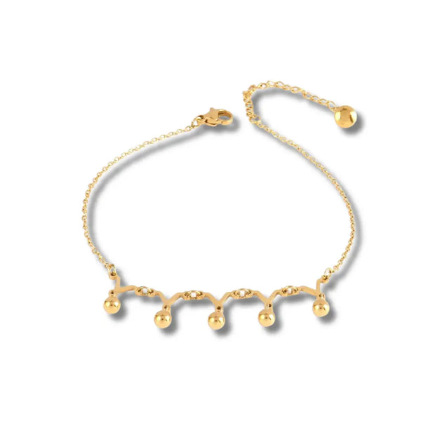 Chainette De Cheville Or - Perles Dorées - Chevillère Bijoux