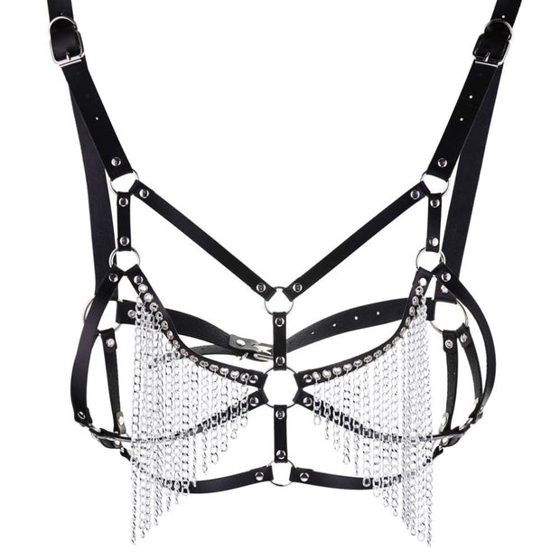 Harnais en cuir pour femme avec pampilles chaînes - Disponibles en 13 coloris ! Chevillère Bijoux