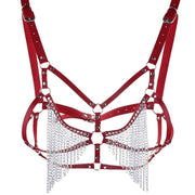 Harnais en cuir pour femme avec pampilles chaînes - Disponibles en 13 coloris ! Chevillère Bijoux
