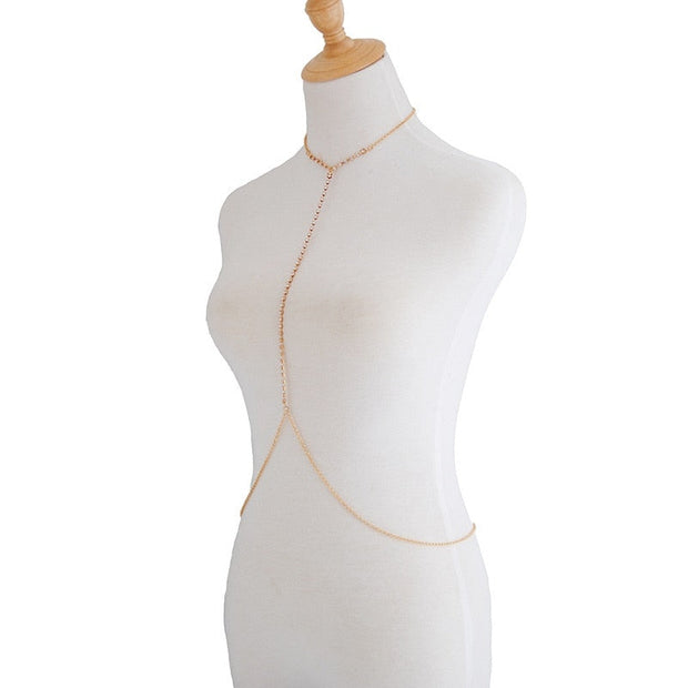 Chaine de taille or et cristal - Jess Chevillère Bijoux