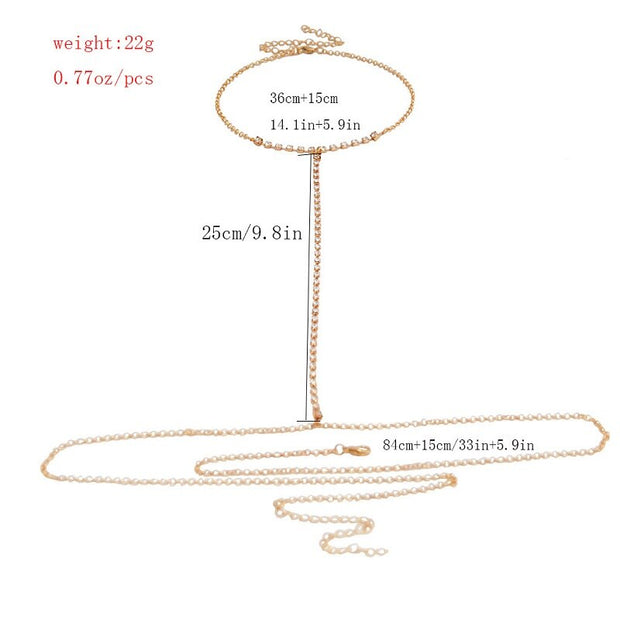 Chaine de taille or et cristal - Jess Chevillère Bijoux