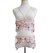 Ensemble chaine de taille et bralette sequins - Mila Chevillère Bijoux