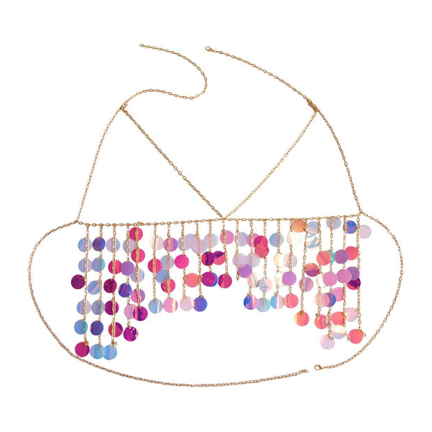 Ensemble chaine de taille et bralette sequins - Mila Chevillère Bijoux