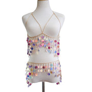 Ensemble chaine de taille et bralette sequins - Mila Chevillère Bijoux