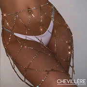 Jupe avec chaîne de taille intégralement en cristal Chevillère Bijoux