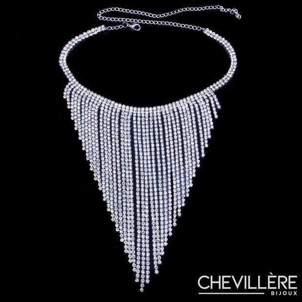 Collier choker avec pampilles de cristal et strass - Carla Chevillère Bijoux