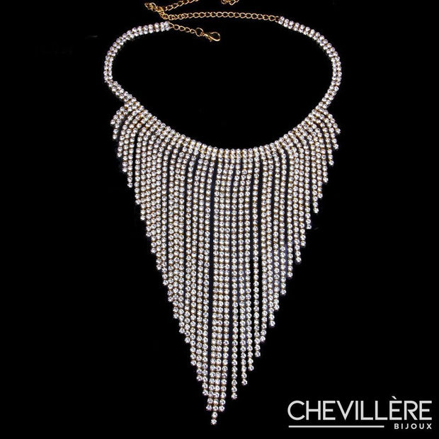 Collier choker avec pampilles de cristal et strass - Carla Chevillère Bijoux