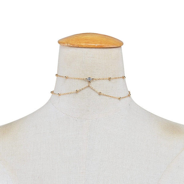 Bralette Chaine de Corps avec Pendentif - Gaby Bijoux de Corps