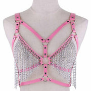 Harnais en cuir pour femme avec pampilles chaînes - Disponibles en 13 coloris ! Chevillère Bijoux