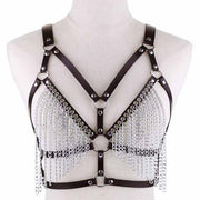 Harnais en cuir pour femme avec pampilles chaînes - Disponibles en 13 coloris ! Chevillère Bijoux