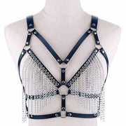 Harnais en cuir pour femme avec pampilles chaînes - Disponibles en 13 coloris ! Chevillère Bijoux