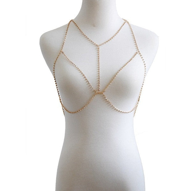 collier de bikini bralette en cristal Chevillère Bijoux