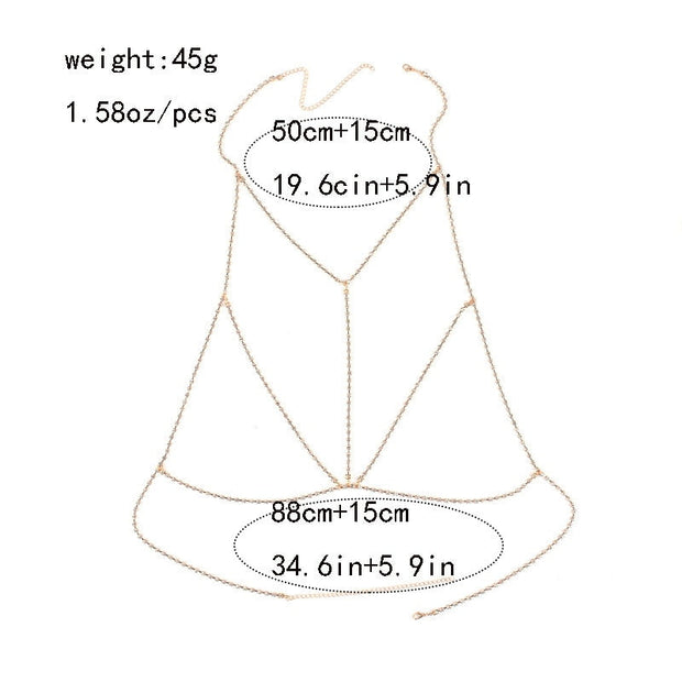 collier de bikini bralette en cristal Chevillère Bijoux