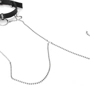 Harnais femme cuir et chaine strass cristal - Astrid Chevillère Bijoux