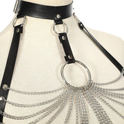 Harnais femme cuir et chaines sexy - Gigi Chevillère Bijoux
