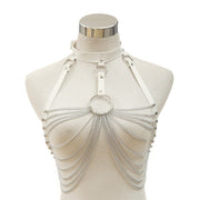 Harnais femme cuir et chaines sexy - Gigi Chevillère Bijoux