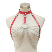 Harnais femme cuir et chaines sexy - Gigi Chevillère Bijoux