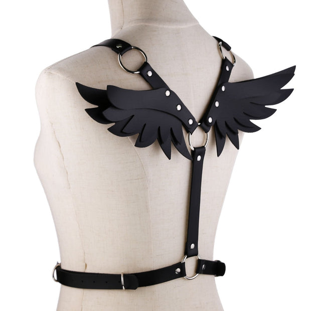 Harnais en cuir pour femme, style séduisant avec ailes d'ange ou de démon - Disponible en 5 couleurs ! Chevillère Bijoux
