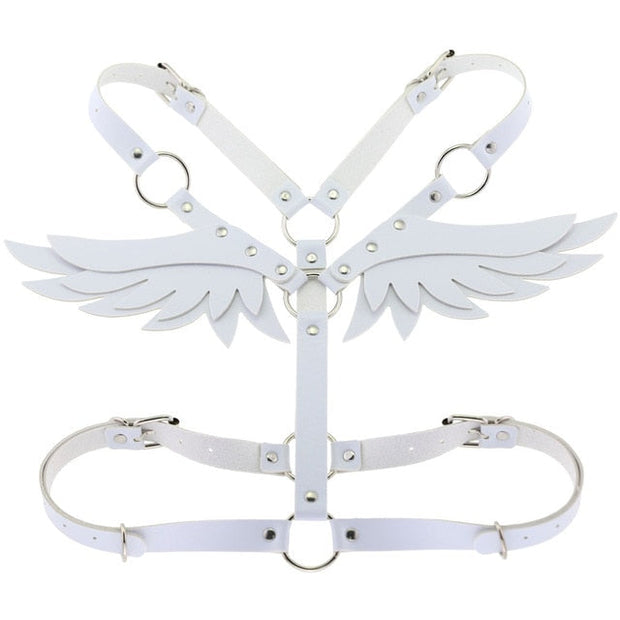 Harnais en cuir pour femme, style séduisant avec ailes d'ange ou de démon - Disponible en 5 couleurs ! Chevillère Bijoux