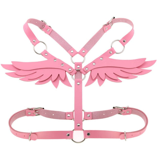 Harnais en cuir pour femme, style séduisant avec ailes d'ange ou de démon - Disponible en 5 couleurs ! Chevillère Bijoux