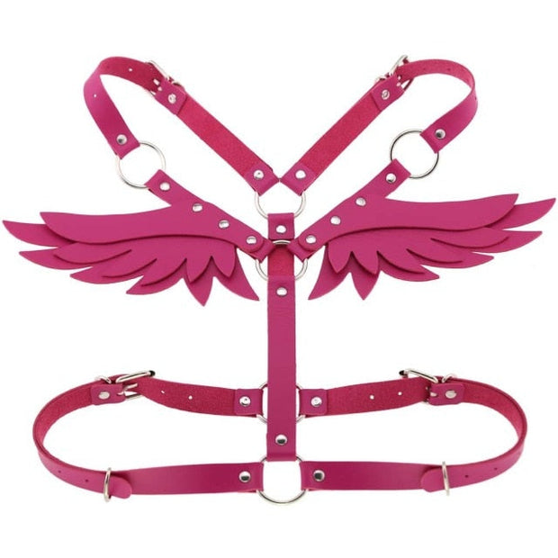 Harnais en cuir pour femme, style séduisant avec ailes d'ange ou de démon - Disponible en 5 couleurs ! Chevillère Bijoux