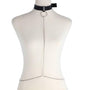 Harnais cuir pour femme avec chaînes et strass cristal scintillants