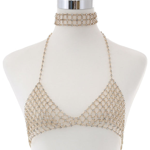 Bijoux de corps soutien gorge strass cristal - Mellie Bijoux de Corps
