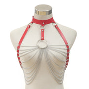 Harnais femme cuir et chaines sexy - Gigi Chevillère Bijoux