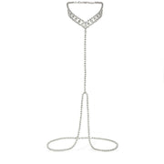Chaine ornée de cristaux scintillants pour le corps Chevillère Bijoux