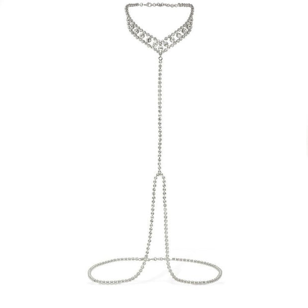 Chaine ornée de cristaux scintillants pour le corps Chevillère Bijoux