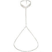 Chaine ornée de cristaux scintillants pour le corps Chevillère Bijoux