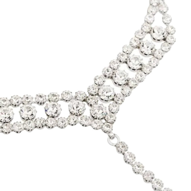 Chaine ornée de cristaux scintillants pour le corps Chevillère Bijoux