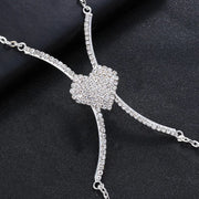 Bralette bijou de corps en chaine avec coeur strass - Lizzie Chevillère Bijoux
