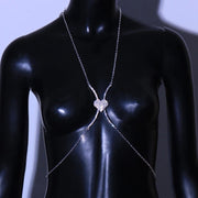 Bralette bijou de corps en chaine avec coeur strass - Lizzie Chevillère Bijoux