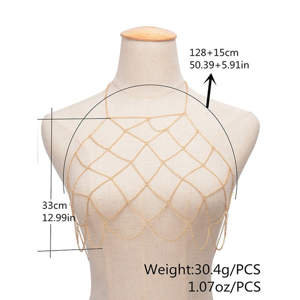 Chaine de Corps Bralette en Mailles - Lison Bijoux de Corps