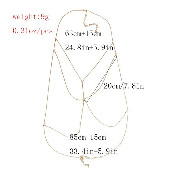 Bralette Chaine Or ou Argent - Ellie Bijoux de Corps