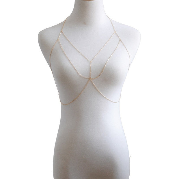Bralette Chaine Or ou Argent - Ellie Bijoux de Corps