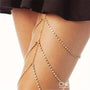 Bijou De Jambe - Chaîne En Strass Or