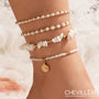 Bijoux De Pieds Bohème Or Et Coquillages 4 Pièces