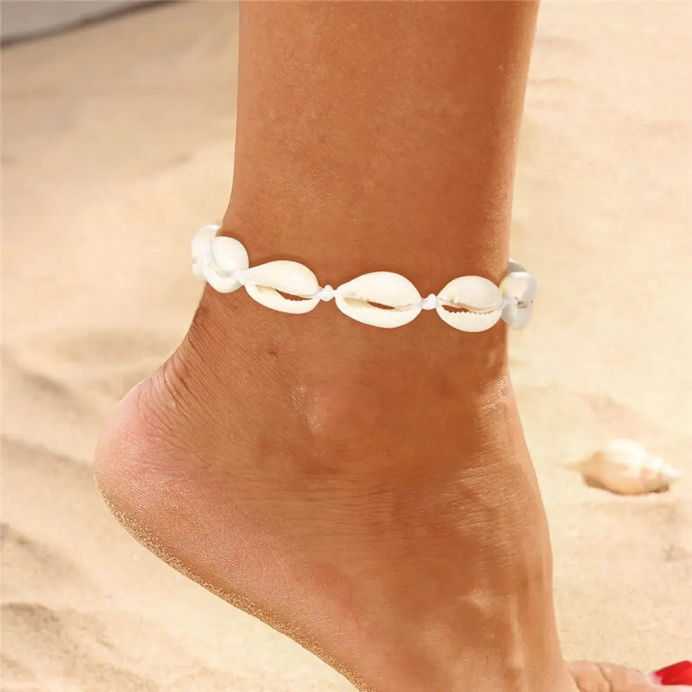 bracelet-cheville-femme-coquillage-blanc