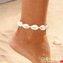 Bracelet Cheville Femme Coquillage - Blanc