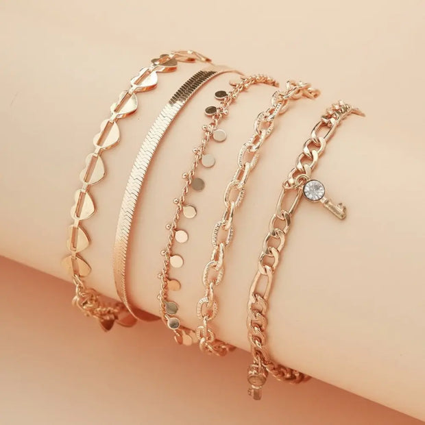 bracelets-de-cheville-sexy-et-boheme-or-5-pieces