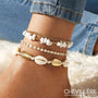Bracelets De Pieds Bohème Or Et Coquillages 4 Pièces