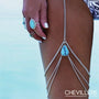 Chaine De Cuisse Argent Et Turquoise