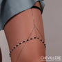Chaîne De Cuisse Perles Noires Et Blanches
