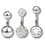 Piercing Capuchon Bijoux Argent 3 Pièces