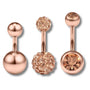 Piercing Capuchon Bijoux Or Rose 3 Pièces