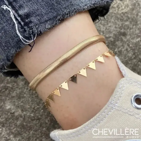 Bracelet De Cheville Plaqué Or 2 Pièces - Chevillère Bijoux