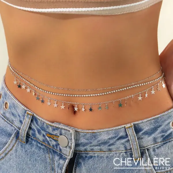 Chaine Taille Femme - Étoiles - Chevillère Bijoux